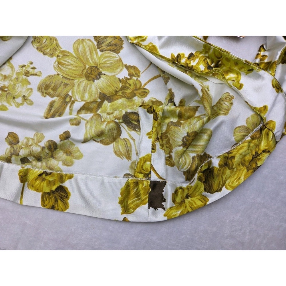 Vtg 60s 70s Hand Made Double Knit Shiny Floral Pussybow Blouse Top Mod Size S? - Picture 13 of 13